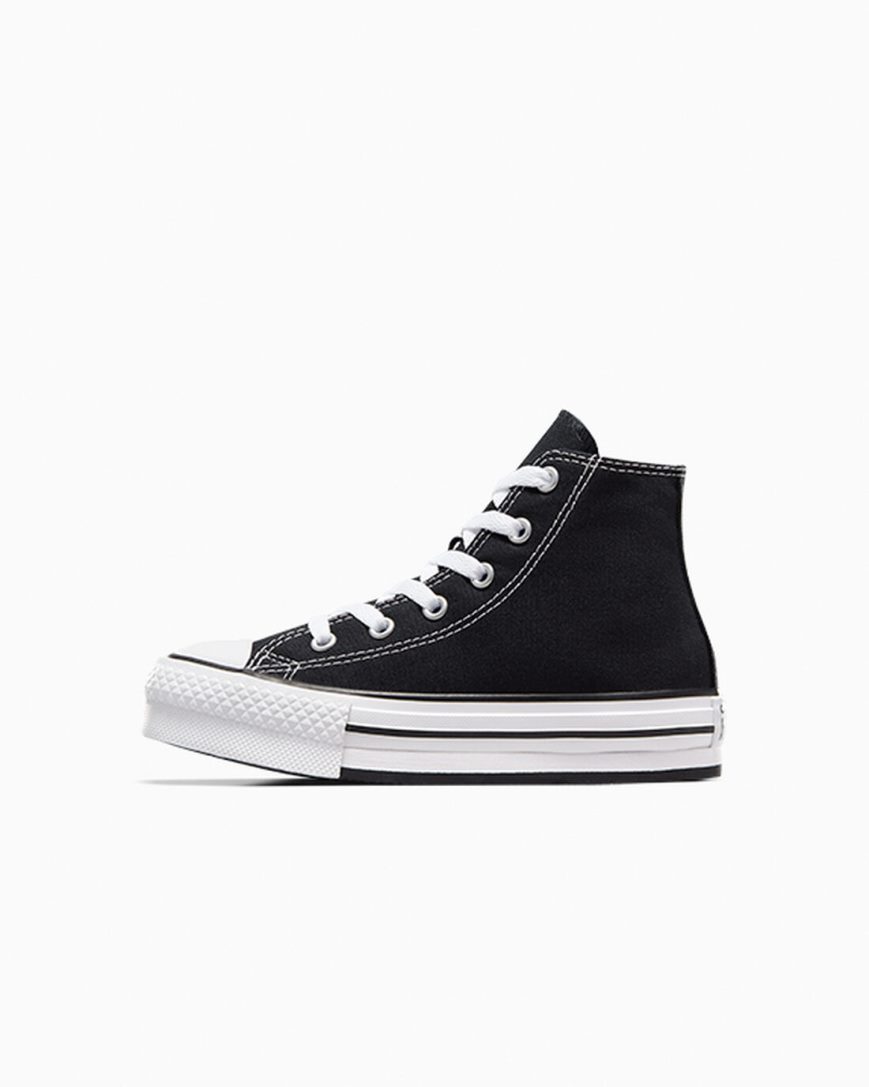 Sapatos Plataforma Converse Chuck Taylor All Star Lift Cano Alto Menina Pretas Branco Pretas | PT Q03P48T